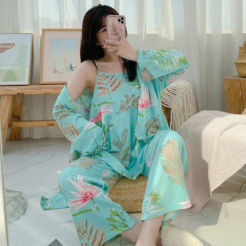 Three-piece Homewear Pajamas For Women - www.Shopthatapp.com
