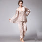 Three-piece silk pajamas for women - www.Shopthatapp.com