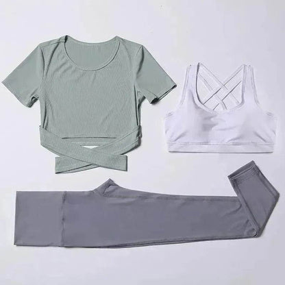 Three-piece speed suit for gym yoga wear - www.Shopthatapp.com #