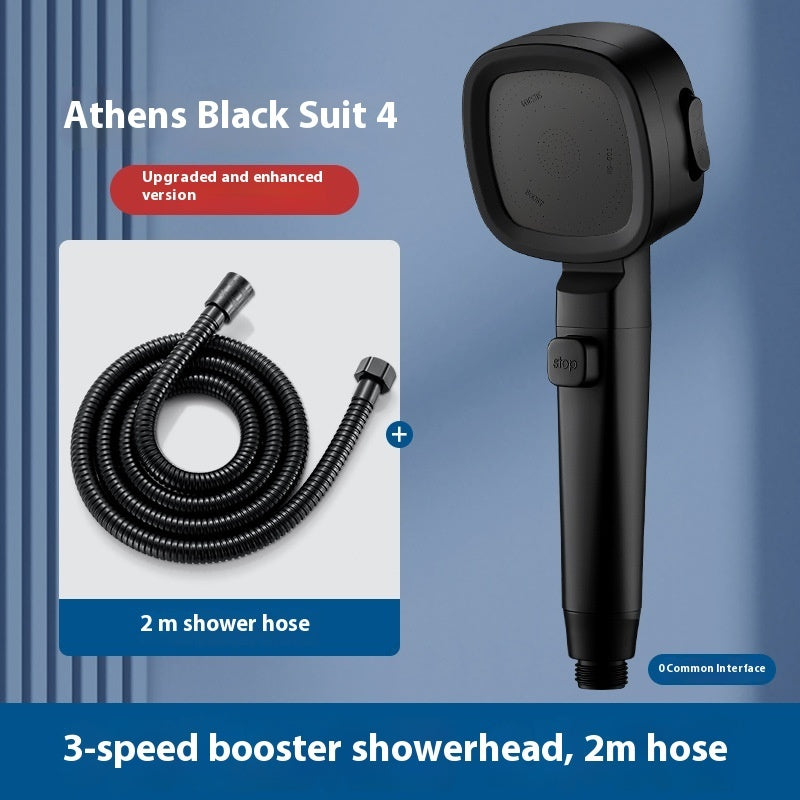 Three-speed Filter Supercharged Square Shower Head Handheld Nozzle - www.Shopthatapp.com