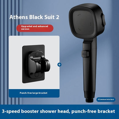 Three-speed Filter Supercharged Square Shower Head Handheld Nozzle - www.Shopthatapp.com