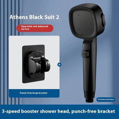 Three-speed Filter Supercharged Square Shower Head Handheld Nozzle - www.Shopthatapp.com