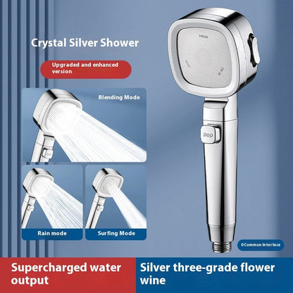 Three-speed Filter Supercharged Square Shower Head Handheld Nozzle - www.Shopthatapp.com