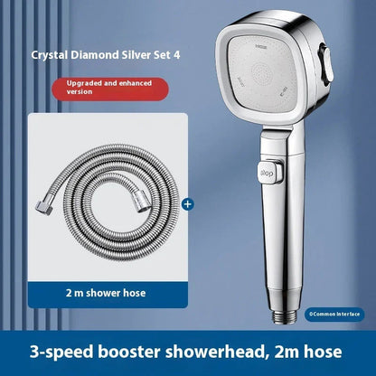 Three-speed Filter Supercharged Square Shower Head Handheld Nozzle - www.Shopthatapp.com