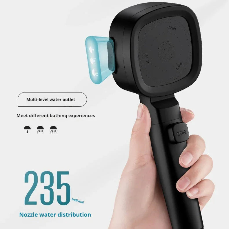 Three-speed Filter Supercharged Square Shower Head Handheld Nozzle - www.Shopthatapp.com #