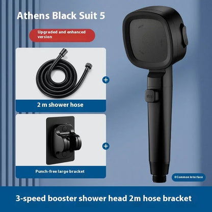 Three-speed Filter Supercharged Square Shower Head Handheld Nozzle - www.Shopthatapp.com #