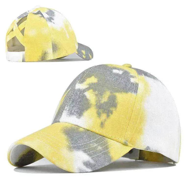 Tie-Dye Hat Pure Cotton Sun Visors Ponytail Cap - www.Shopthatapp.com #