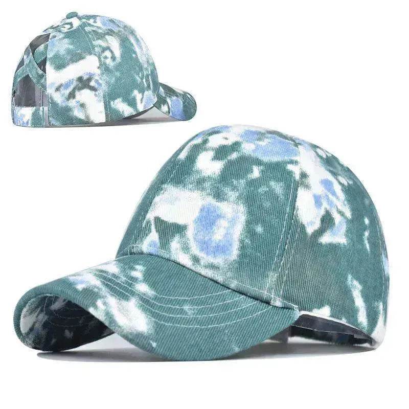 Tie-Dye Hat Pure Cotton Sun Visors Ponytail Cap - www.Shopthatapp.com #