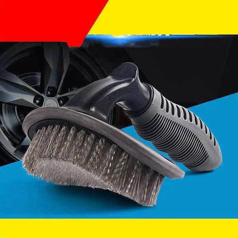Tire PVC Brush With Soft Handle Steel Rim Wheel Hub Brush - www.Shopthatapp.com