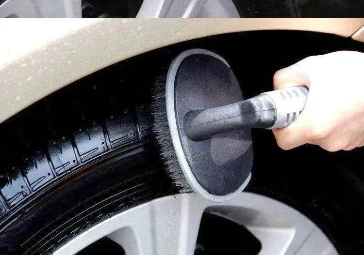 Tire PVC Brush With Soft Handle Steel Rim Wheel Hub Brush - www.Shopthatapp.com