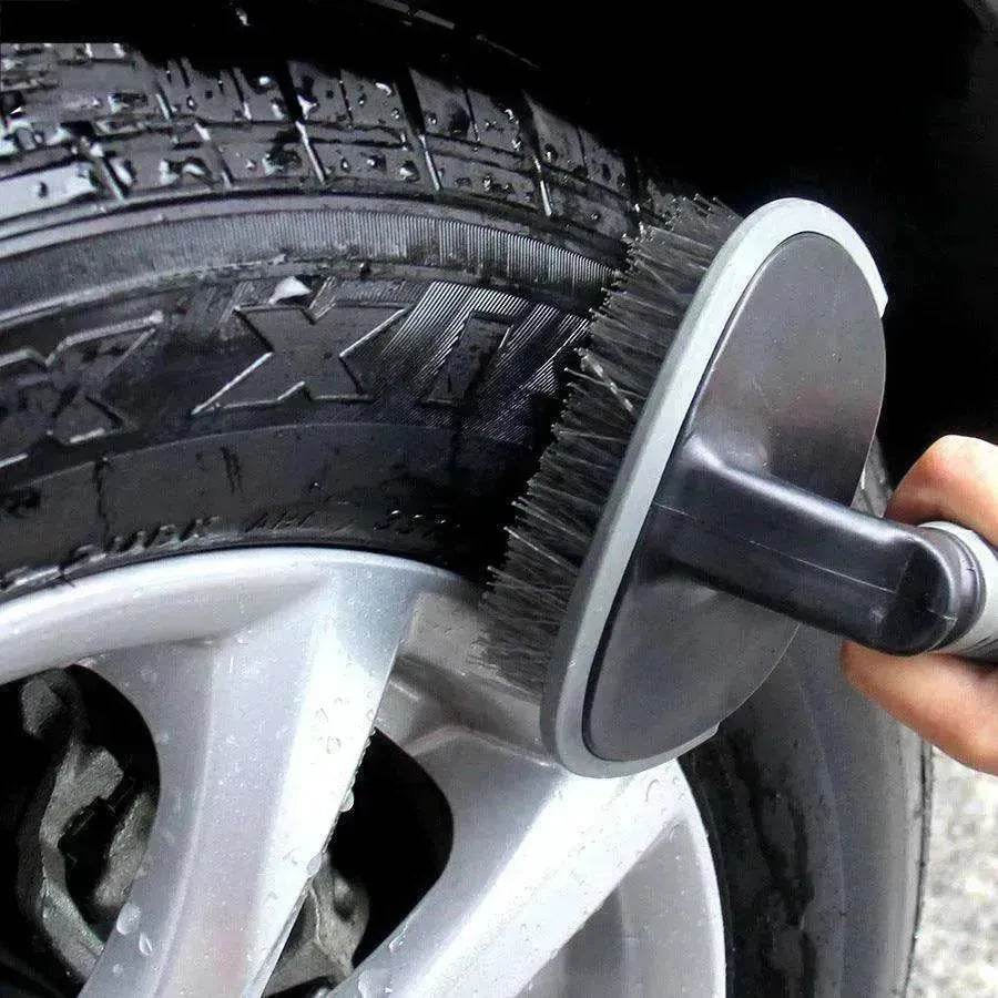 Tire PVC Brush With Soft Handle Steel Rim Wheel Hub Brush - www.Shopthatapp.com