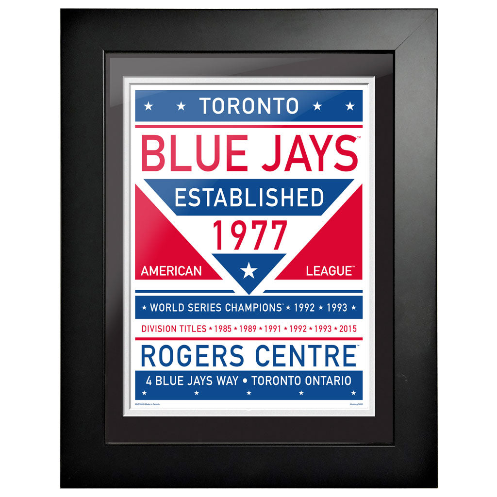 Toronto Blue Jays 12x16 Dual Tone Framed Artwork - www.Shopthatapp.com #