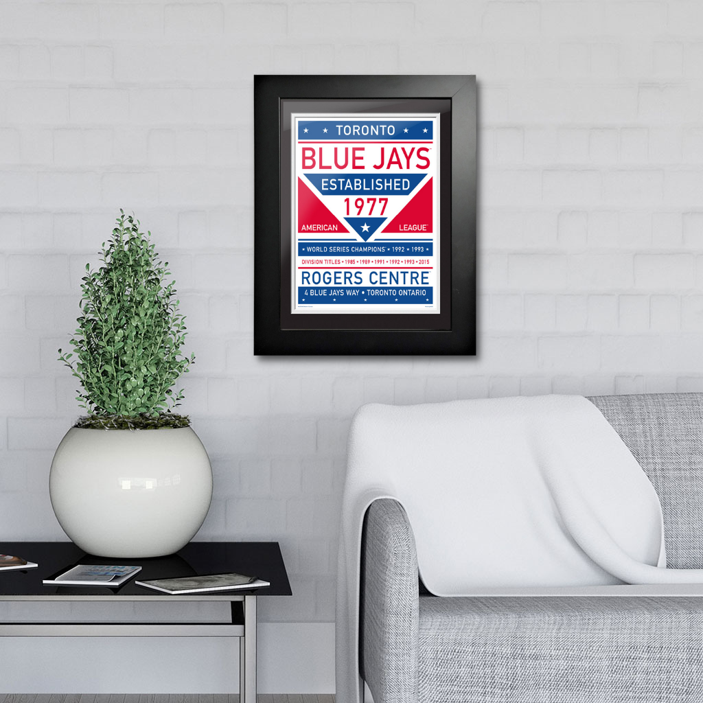 Toronto Blue Jays 12x16 Dual Tone Framed Artwork - www.Shopthatapp.com #