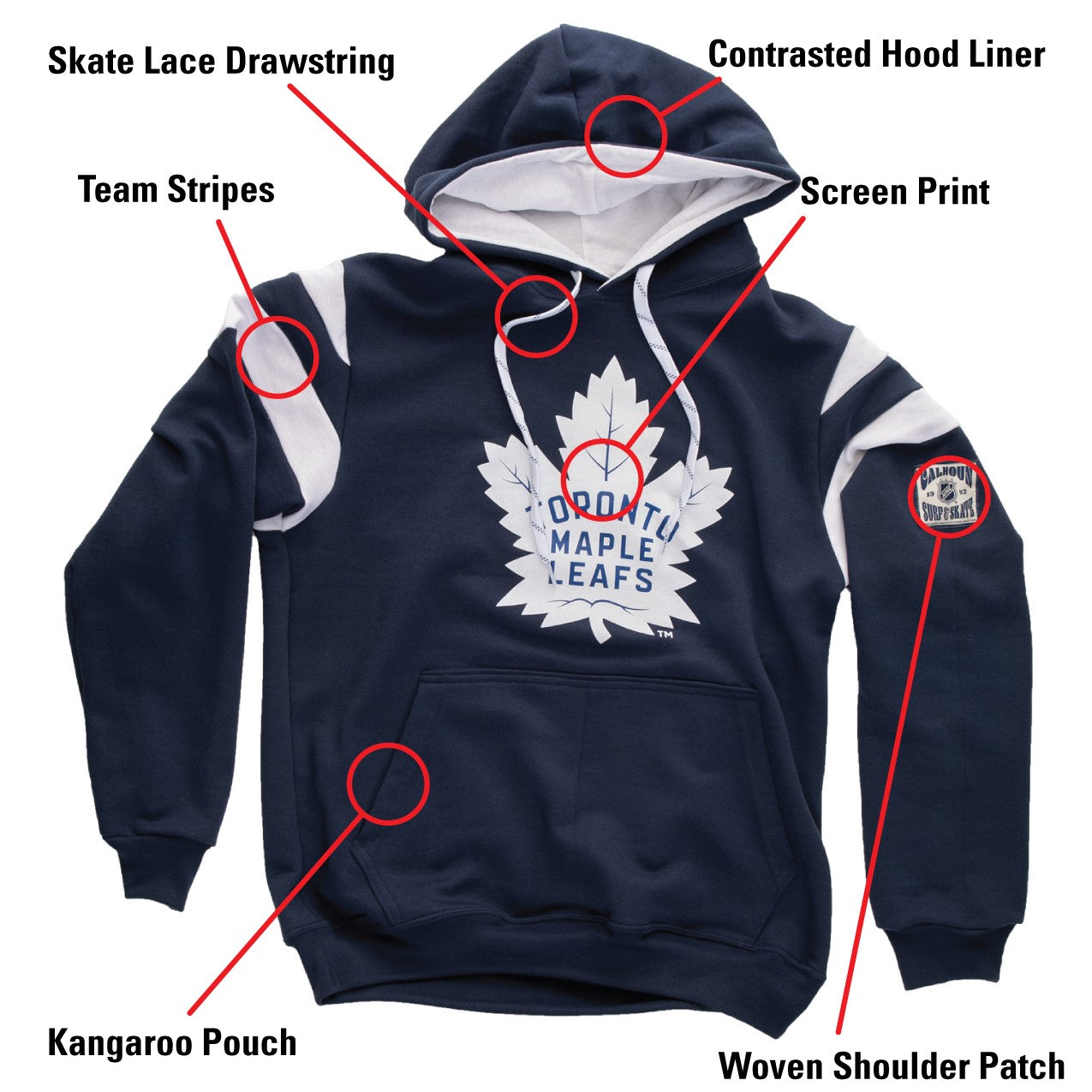 Toronto Maple Leafs Varsity Retro Style Hoodie - www.Shopthatapp.com #