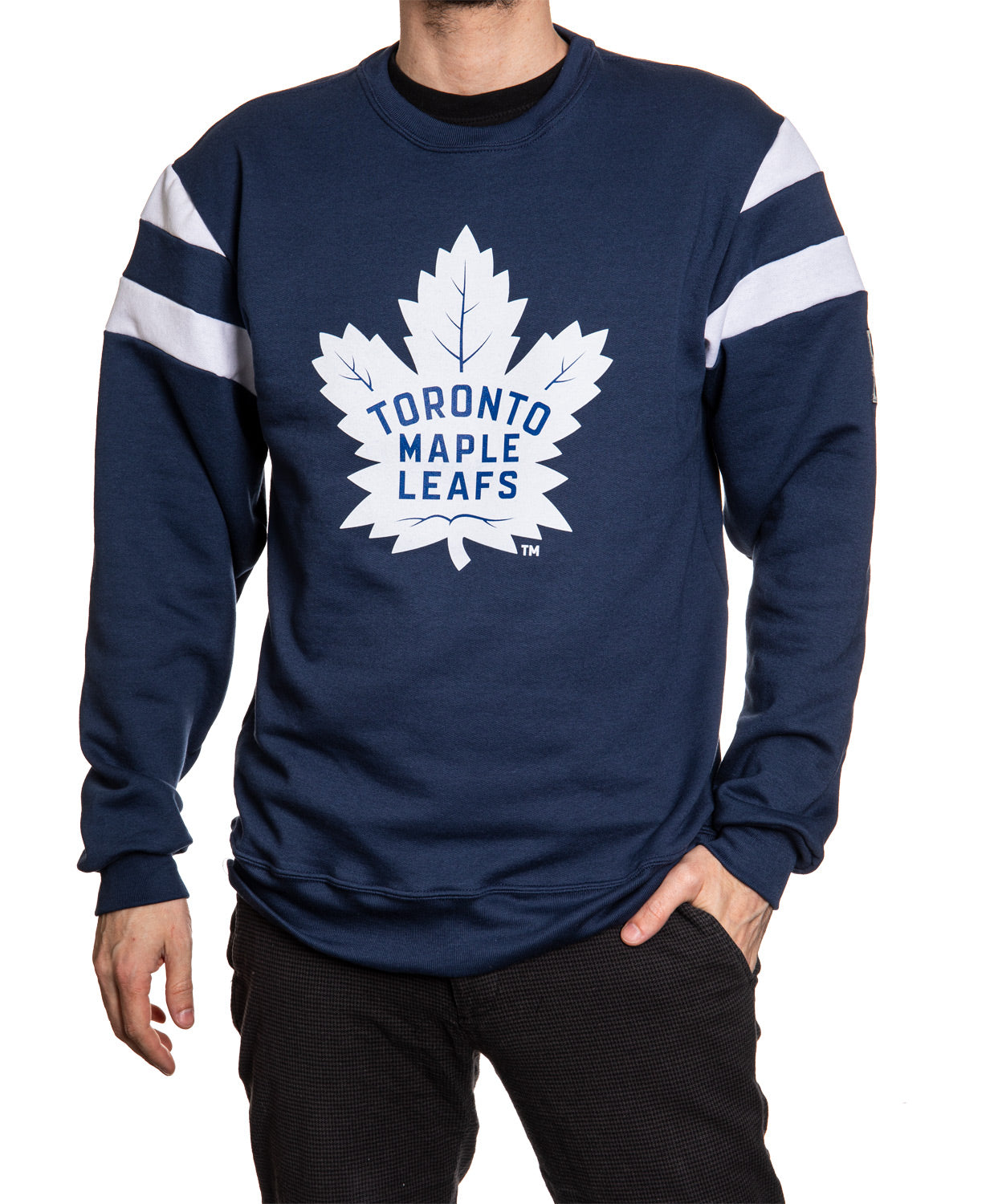 Toronto Maple Leafs Varsity Retro Style Crewneck Sweatshirt - www.Shopthatapp.com
