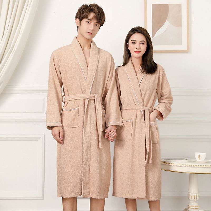 Towel Material Bathrobe Men's And Women's Pajamas - www.Shopthatapp.com #