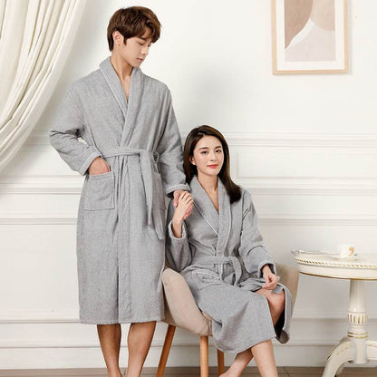 Towel Material Bathrobe Men's And Women's Pajamas - www.Shopthatapp.com #