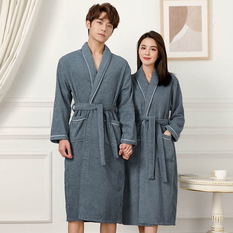 Towel Material Bathrobe Men's And Women's Pajamas - www.Shopthatapp.com