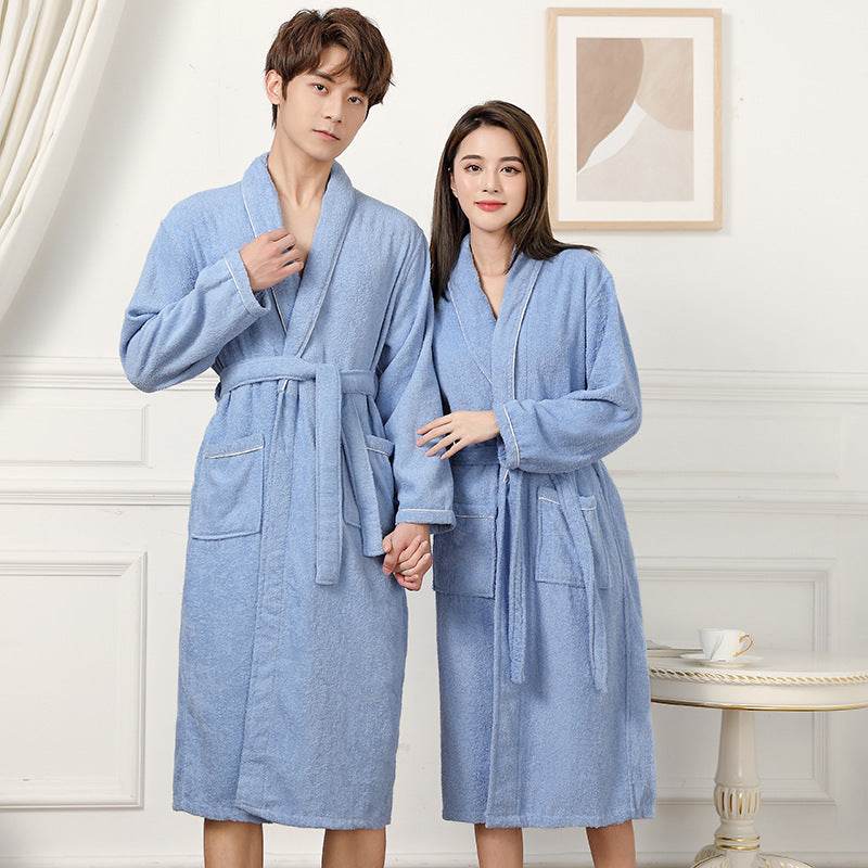 Towel Material Bathrobe Men's And Women's Pajamas - www.Shopthatapp.com