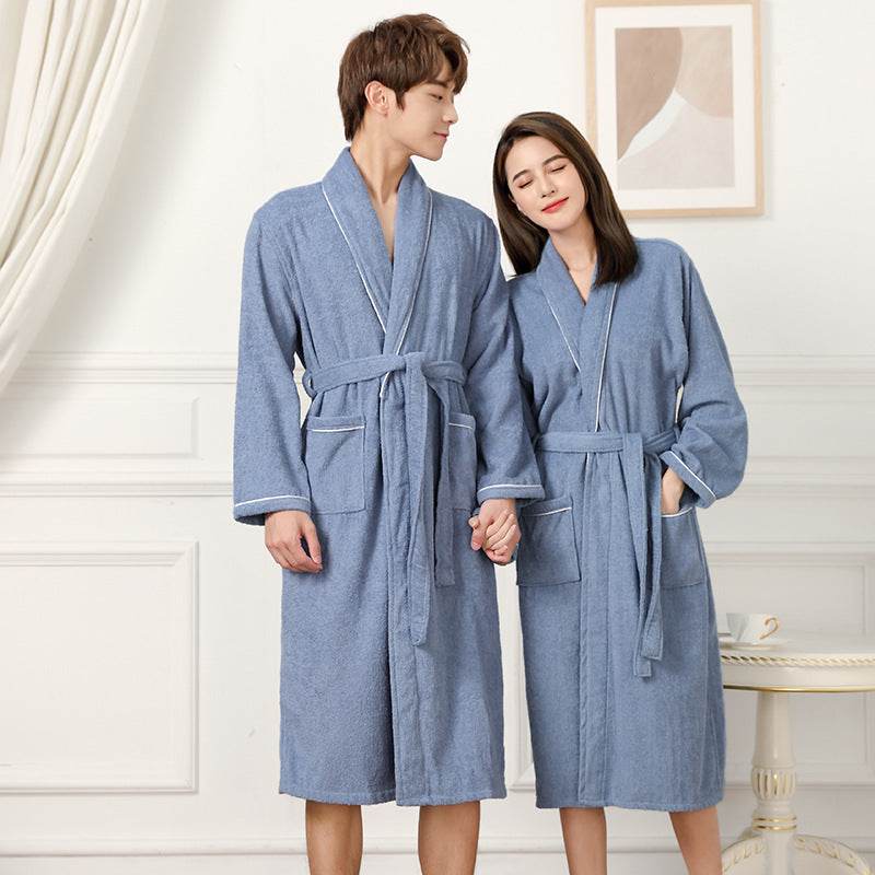 Towel Material Bathrobe Men's And Women's Pajamas - www.Shopthatapp.com