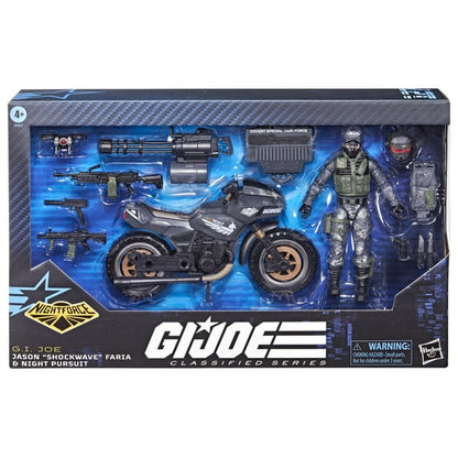 G.I. Joe Classified Series #127, Night Force Jason "Shockwave" Faria & Night Pursuit Cycle - www.Shopthatapp.com