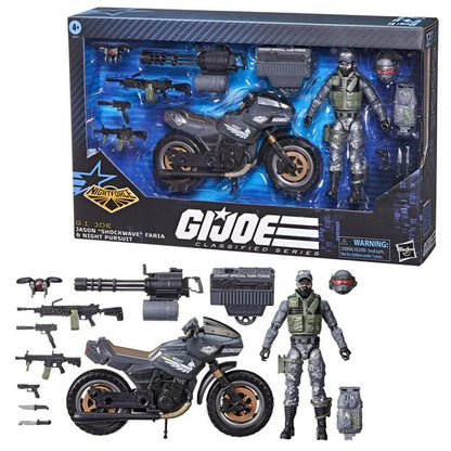 G.I. Joe Classified Series #127, Night Force Jason "Shockwave" Faria & Night Pursuit Cycle - www.Shopthatapp.com