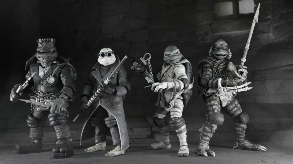 Universal Monsters x Teenage Mutant Ninja Turtles Turtles (Black & White) Action Figure 4-Pack - www.Shopthatapp.com