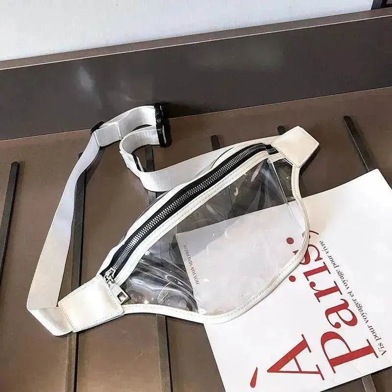 Transparent PVC Zipper Female Ladie Girls Waist Banana Bags Waistband Woman - www.Shopthatapp.com