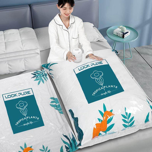 Transparent Vacuum Storage Bags, 10/PACK  (4 L, 4 M, 2 Small Bags) With Pump - www.Shopthatapp.com #