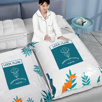 Transparent Vacuum Storage Bags, 10/PACK  (4 L, 4 M, 2 Small Bags) With Pump - www.Shopthatapp.com #