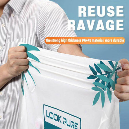 Transparent Vacuum Storage Bags, 10/PACK  (4 L, 4 M, 2 Small Bags) With Pump - www.Shopthatapp.com #