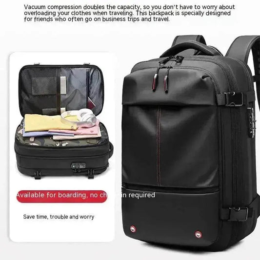 Travel Backpack Men's Business Multifunction Computer Bag Vacuum Compression Large-capacity Backpack - www.Shopthatapp.com