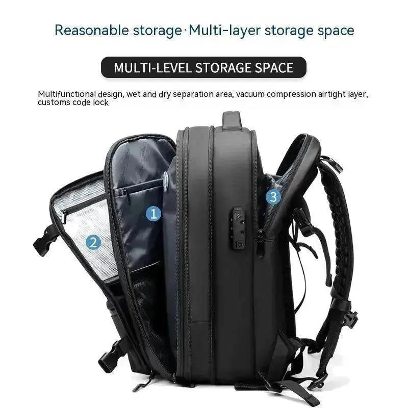 Travel Backpack Men's Business Multifunction Computer Bag Vacuum Compression Large-capacity Backpack - www.Shopthatapp.com