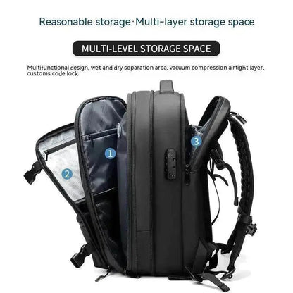 Travel Backpack Men's Business Multifunction Computer Bag Vacuum Compression Large-capacity Backpack - www.Shopthatapp.com