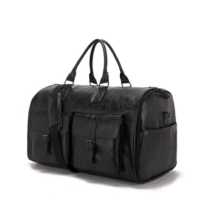 Travel Convenient Portable Garment Bag PU Leather Luggage Bag - www.Shopthatapp.com