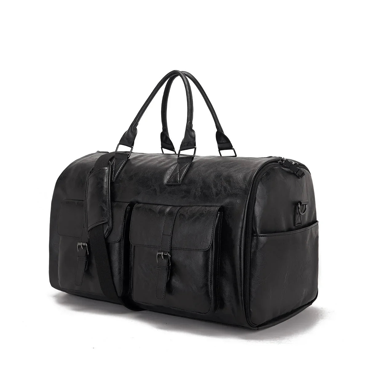 Travel Convenient Portable Garment Bag PU Leather Luggage Bag - www.Shopthatapp.com
