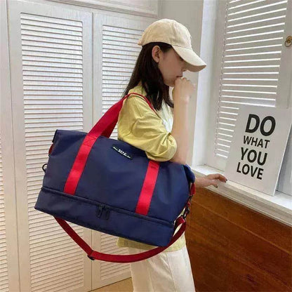 Travel Duffle Bag With Shoes Compartment Gym Waterfproof Handbag - www.Shopthatapp.com