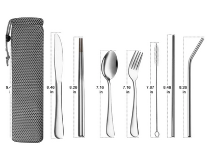 Travel Cutlery Set-Cutlery and dinnerware-www.Shopthatapp.com-Set Option:7pcs Perf Grey-KitchenJoint