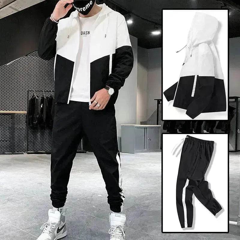 Trendy Suit Men's Hooded Jacket Trousers Two-Piece Suit - www.Shopthatapp.com #