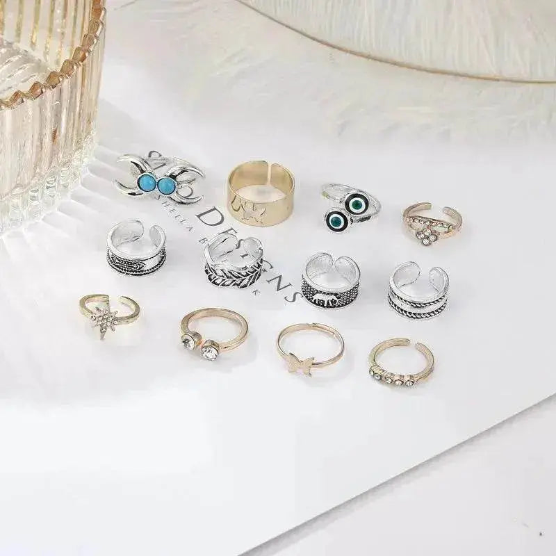 Turquoise Two-tone 12 Pieces Suit Toe Ring - www.Shopthatapp.com