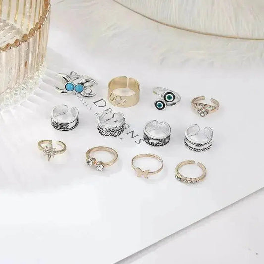 Turquoise Two-tone 12 Pieces Suit Toe Ring - www.Shopthatapp.com