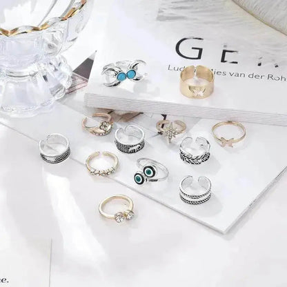 Turquoise Two-tone 12 Pieces Suit Toe Ring - www.Shopthatapp.com