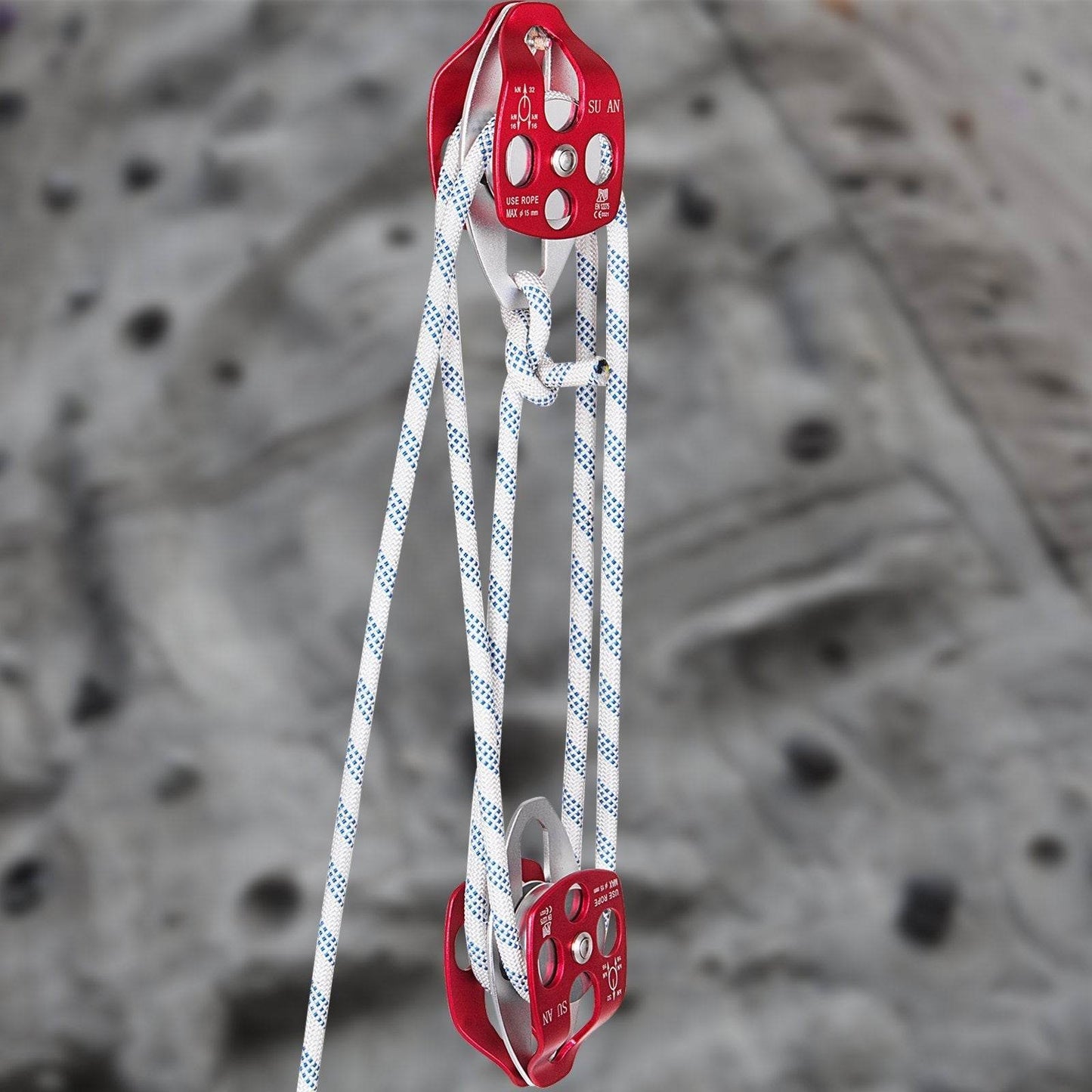 Twin Sheave Block And Tackle 1 2 X 200Ft Twin Sheave Block With Braid Rope 30-35KN 6600-7705LBS Double Pulley Rigging - www.Shopthatapp.com #