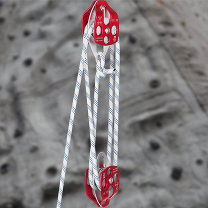 Twin Sheave Block And Tackle 1 2 X 200Ft Twin Sheave Block With Braid Rope 30-35KN 6600-7705LBS Double Pulley Rigging - www.Shopthatapp.com #
