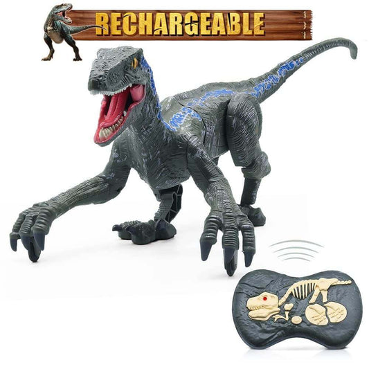 RC Velociraptor Dinosaur Toy with LED Lights & Roaring Sounds - Jurassic Fun - www.Shopthatapp.com