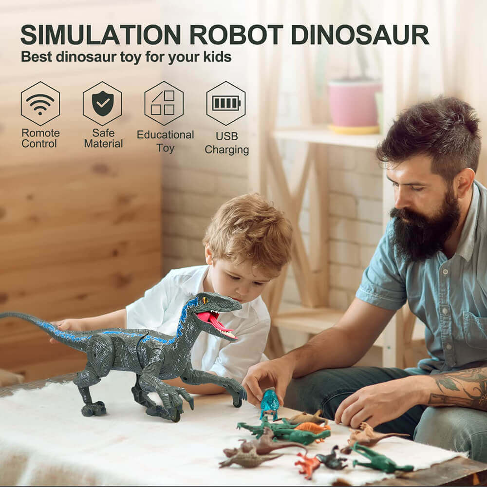 RC Velociraptor Dinosaur Toy with LED Lights & Roaring Sounds - Jurassic Fun - www.Shopthatapp.com