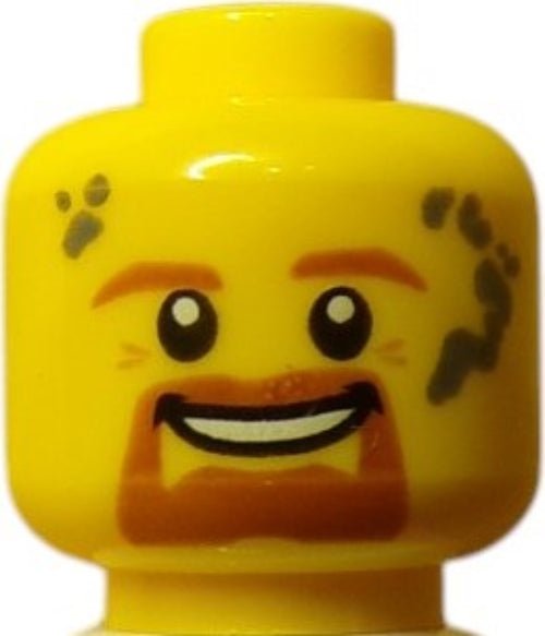 LEGO® 6132559 Minifigure Head, Ginger beard oil on face - UB1006