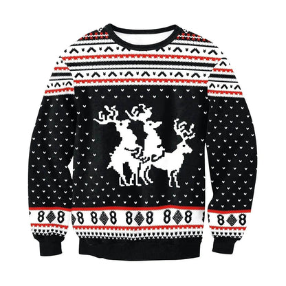 UGLY CHRISTMAS SWEATER Vacation Santa Elf Funny Womens Men Sweaters Tops Autumn Winter Clothing - www.Shopthatapp.com #