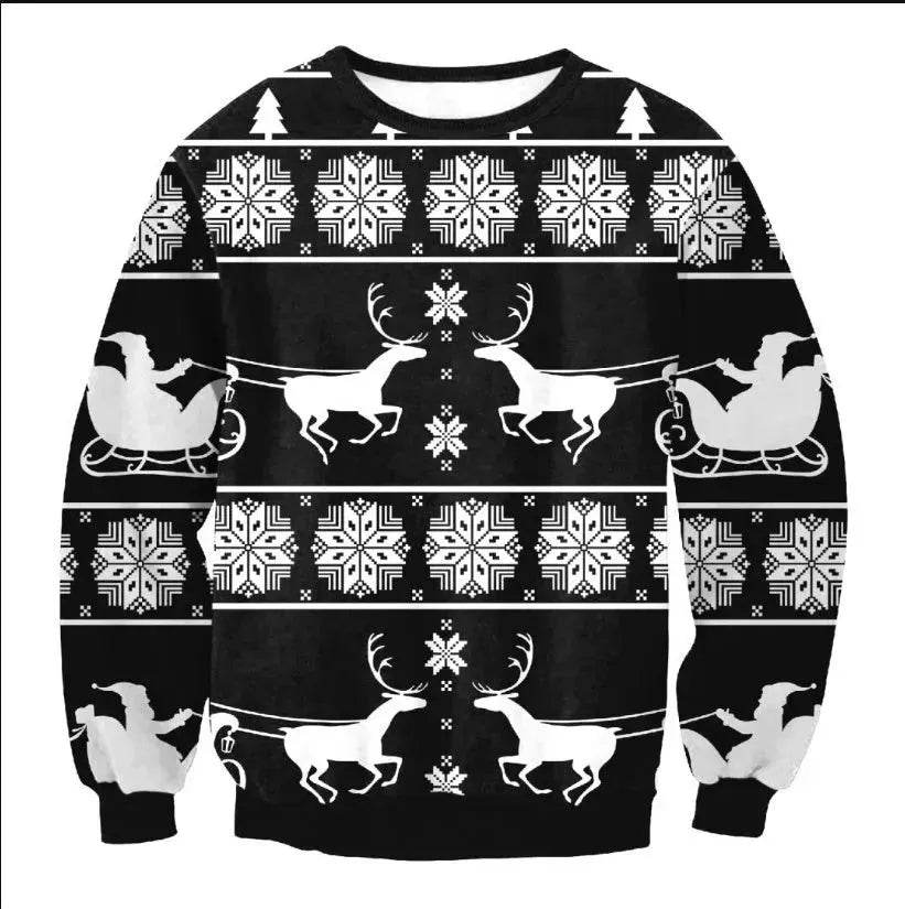 UGLY CHRISTMAS SWEATER Vacation Santa Elf Funny Womens Men Sweaters Tops Autumn Winter Clothing - www.Shopthatapp.com #
