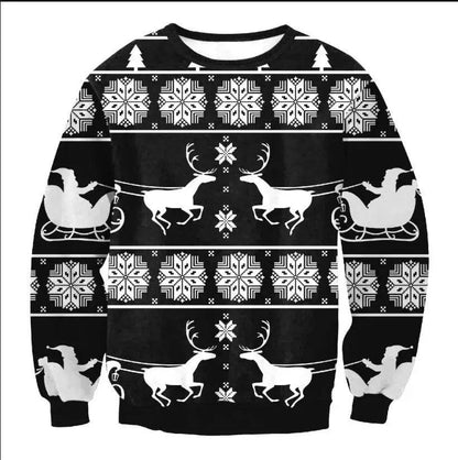 UGLY CHRISTMAS SWEATER Vacation Santa Elf Funny Womens Men Sweaters Tops Autumn Winter Clothing - www.Shopthatapp.com #